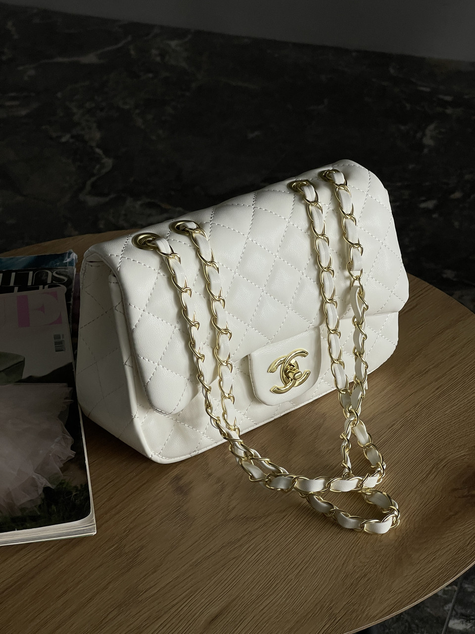 Сумка жіноча Chanel classic — 24 size крос боді білий Шанель, фото 1