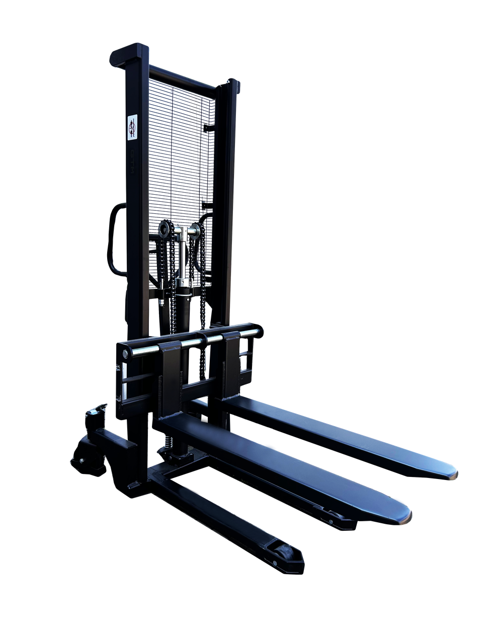 GTM Штабелер гідравлічний 2000кг, підйом-1,6м, довжина вил 1,15м,ширина 330-850мм, колір - чорний, фото 1