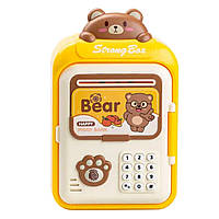 Сейф-скарбничка дитяча з купюроприймачем і кодовим замком Bear Жовтий HP12265Y