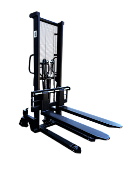 GTM Штабелер гідравлічний 2000кг, підйом-1,6м, довжина вил 1,15м,ширина 330-850мм, колір - чорний