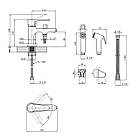 Змішувач для раковини Kroner KRM Elbe — C015 з гігієнічним душем, фото 2