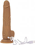 Фалоімітатор з пульсацією Naked ADDICTION Dominic 9″ Caramel, пульт ДК, діаметр 4,2 см, фото 4