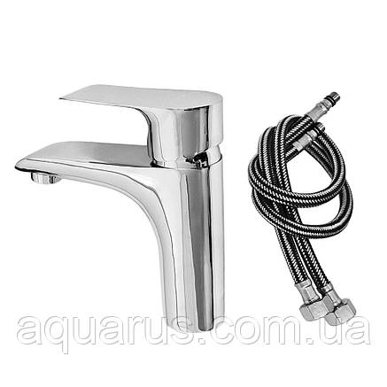 Змішувач для умивальника WEZER JEX1-650, гайка, Ø35, хром, фото 2