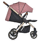 Дитячий прогулянковий візочок з капюшоном та навантаженням до 22 кг El Camino DYNAMIC PRO ME 1053G-2 Special Pink, фото 7