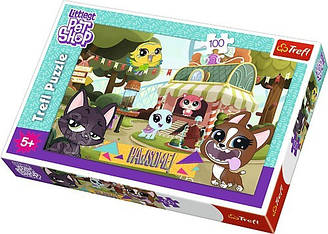 Пазли - (100 елм.) - "Гра у парку" / Hasbro, Littlest Pet Shop