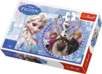 Пазли - (60 елм.) - "Друзі з Сніжної країни" / Дісней Крижане серце