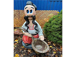 Садова фігурка гіпс 75см Козак з ложкою ТМ KULBAKA