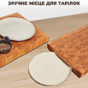 Торцева обробна кухонна дерев’яна дошка з дуба 60*40*4.5 см, фото 4