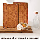 Торцева обробна кухонна дерев’яна дошка з дуба 30*40*4 см, фото 5