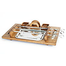 Піднос з натурального дерева для шампурів