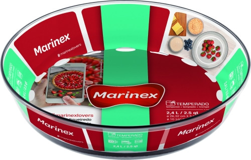 Деко скляне жароміцне кругле 2,4л, фото 1