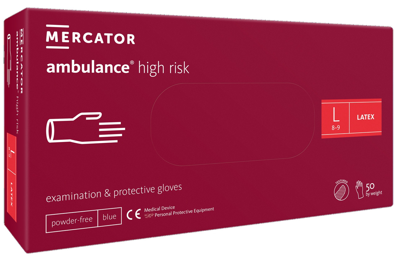 Рукавиці медичні "Ambulance high risk" L 25пар