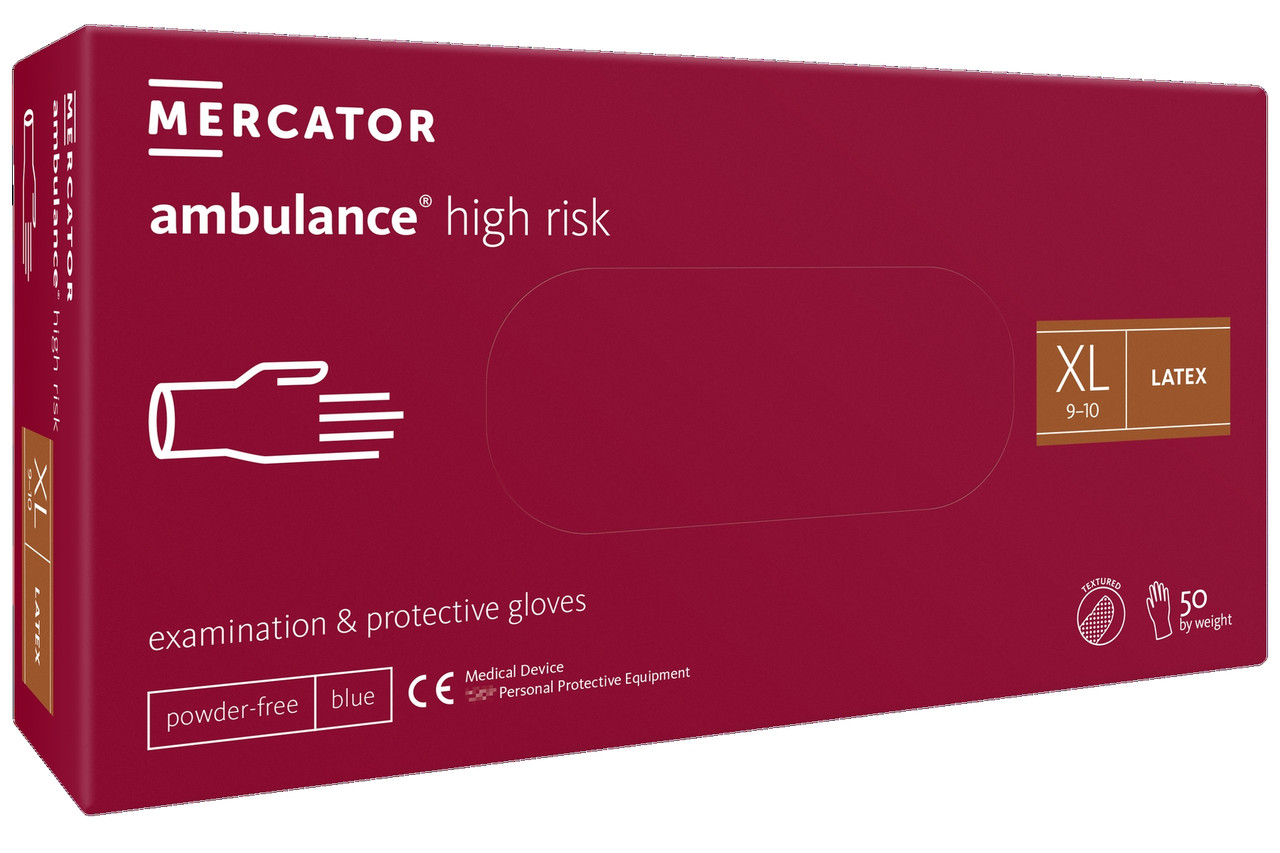Рукавиці медичні "Ambulance high risk" XL 25пар