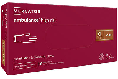 Рукавиці медичні "Ambulance high risk" XL 25пар