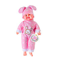 Пупс музичний м'який у костюмі з вушками, 38 см, SEL-0007, фото 6