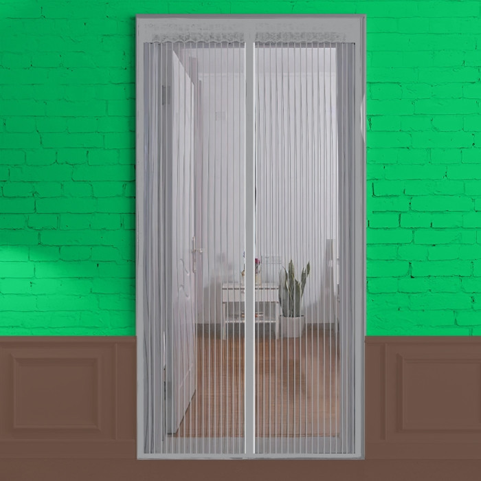 Сітка москітна на двері 100х220см з магнітами Сіра, фото 1