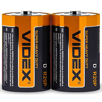 Батарейки Videx сольові R20 (2шт)