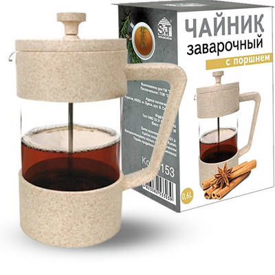 Френч-прес для чаю 600 мл (екопластик)