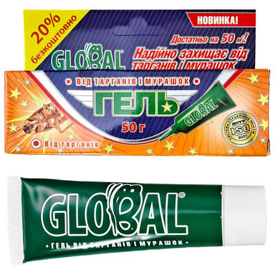Гель від тарганів та мурах "Global" в тубі 50гр