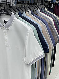 Чоловіча стильна літня футболка в сірому та бежевому кольорі у великих розмірах