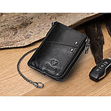 Чоловічий гаманець із натуральної шкіри. Шкіряний гаманець чоловічий портмоне зі шкіри Чорний, фото 2