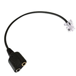 Адаптер перехідник RJ9 - 2x 3.5 мм Jack, гарнітура IP телефон smart