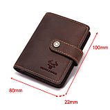 Чоловічий гаманець із натуральної шкіри. Шкіряний гаманець чоловічий портмоне зі шкіри Коричневий, фото 4