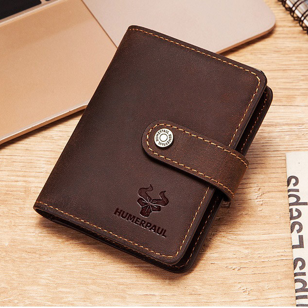 Чоловічий гаманець із натуральної шкіри. Шкіряний гаманець чоловічий портмоне зі шкіри Коричневий, фото 1