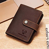 Чоловічий гаманець із натуральної шкіри. Шкіряний гаманець чоловічий портмоне зі шкіри Коричневий, фото 2