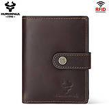 Чоловічий гаманець із натуральної шкіри. Шкіряний гаманець чоловічий портмоне зі шкіри Коричневий, фото 7