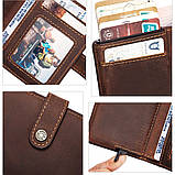 Чоловічий гаманець із натуральної шкіри. Шкіряний гаманець чоловічий портмоне зі шкіри Коричневий, фото 6
