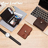 Чоловічий гаманець із натуральної шкіри. Шкіряний гаманець чоловічий портмоне зі шкіри Коричневий, фото 8