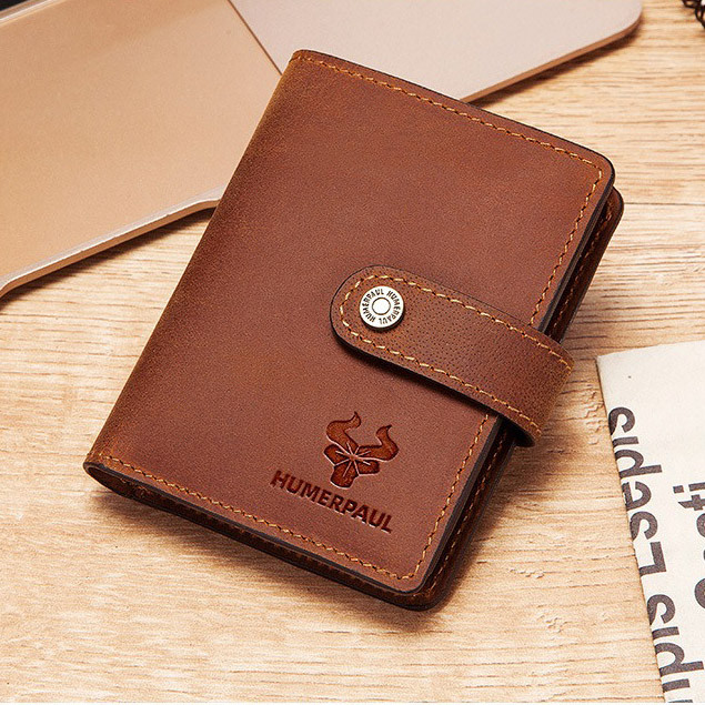 Чоловічий гаманець із натуральної шкіри. Шкіряний гаманець чоловічий портмоне зі шкіри Коричневий, фото 1