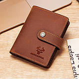 Чоловічий гаманець із натуральної шкіри. Шкіряний гаманець чоловічий портмоне зі шкіри Коричневий, фото 7