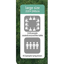 Килимок для пікніка Naturehike CNK2350WS010 (Light green), 210х240 см | Зручний вологостійкий каремат для відпочинку на природі, фото 4