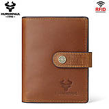 Чоловічий гаманець із натуральної шкіри. Шкіряний гаманець чоловічий портмоне зі шкіри Коричневий, фото 2