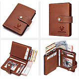 Чоловічий гаманець із натуральної шкіри. Шкіряний гаманець чоловічий портмоне зі шкіри Коричневий, фото 4