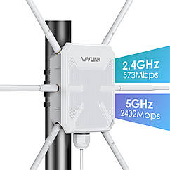 Зовнішня Wi-Fi 6 точка доступу WAVLINK AERIAL HD9S, дводіапазонна 2.4ГГц + 5ГГц AX3000