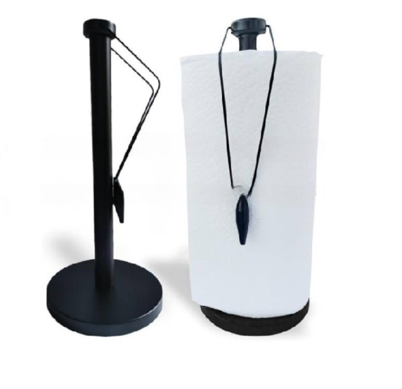 Металевий тримач для паперових рушників, 15×15×35 см, матовий чорний 9929, фото 1