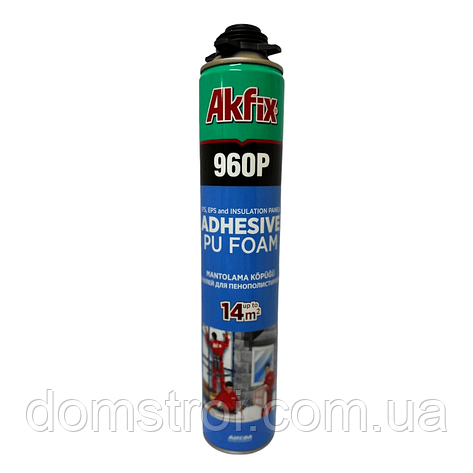 Піна-клей професійна для пінопласту Akfix 960P (800 мл) всесезонна ❄☀, фото 1