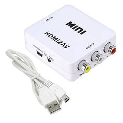 Конвертер HDMI - AV, RCA, відео, аудіо, білий smart