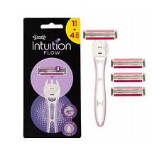 Станок для гоління жіночий Wilkinson Sword Intuituin Hybrid 3 Flow із 4 змінними картриджами