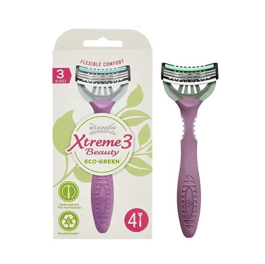 Станок жіночий для гоління Wilkinson Sword Xtreme 3 Beauty Eco Green 4 шт, фото 1