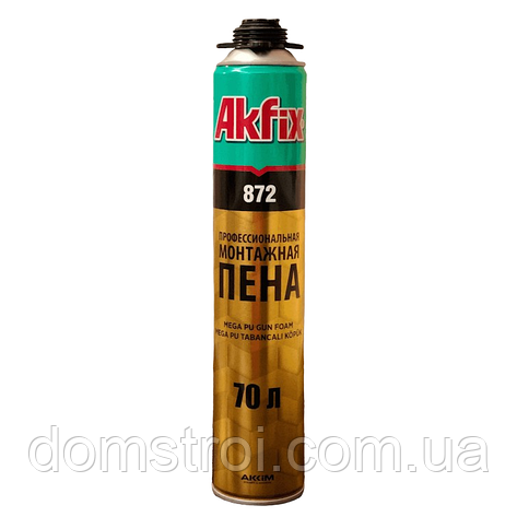 Піна професійна монтажна Akfix 872 MEGA PU 70L (850 мл) літня ☀, фото 1