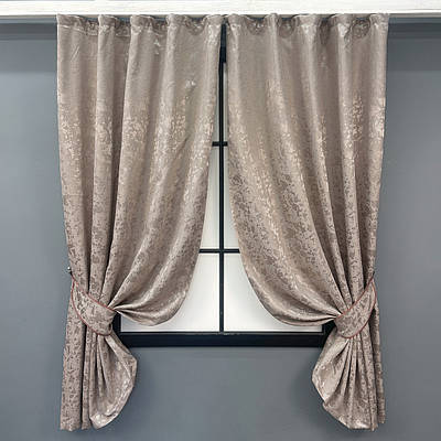 Комплект (2шт. 1,3х1,7м) готових штор льон мармур, колекція "Pavliani VO". Колір світло-пудровий. Код 1715ш 35-0341