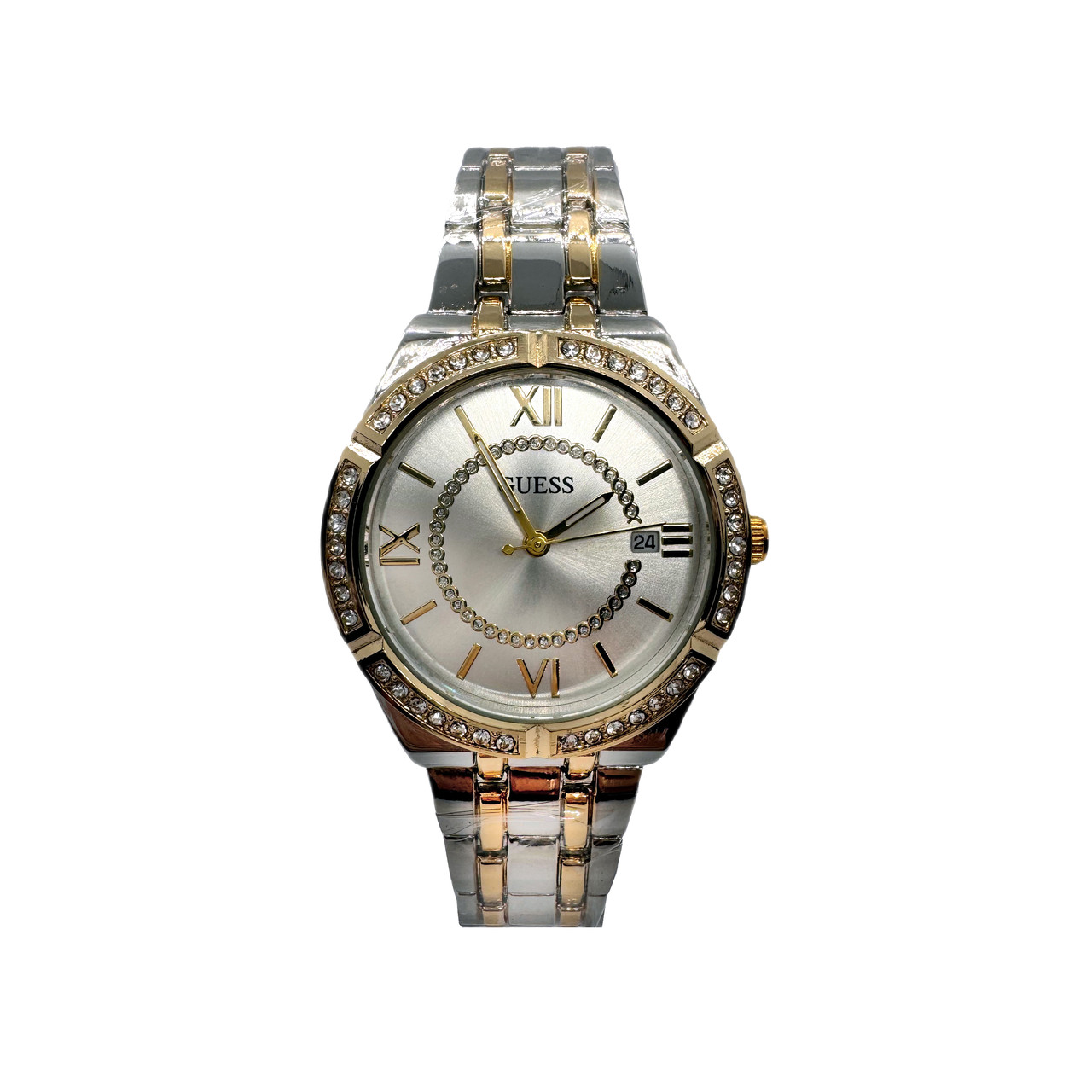 Годинник жіночий наручний Guess (Гесс), комбінований з білим циферблатом ( код: IBW912SYO )