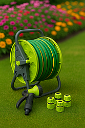 Комплект для поливу: Потужний шланг Floria 3/4" 30м , котушка Presto-PS, насадка, конектори. Вигідна ціна!