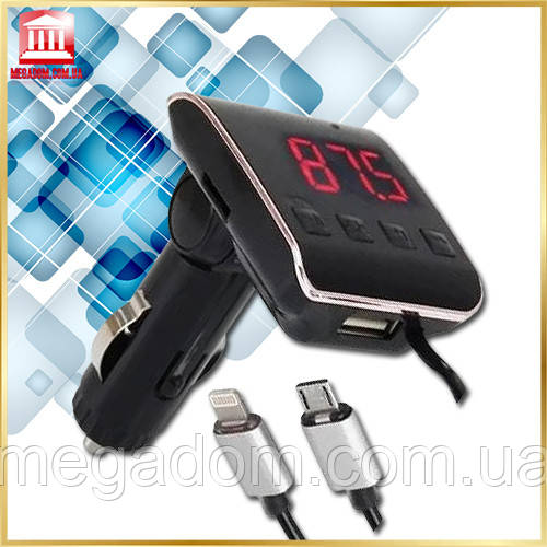Автомобільний FM модулятор HZ H22 BT з Bluetooth, USB, microSD, AUX, Hands Free, MP3 плеєр