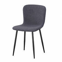 Стілець Юккі / Yukki темно-сірий букле з чорними ніжками — м'який стілець для кухні та вітальні ТМ Мікс Меблі
