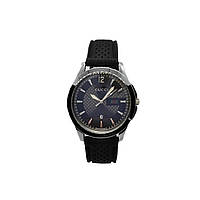 Чоловічий наручний годинник GC з датою на ремінці каучуковому срібло з чорним ( код: IBW634SB )